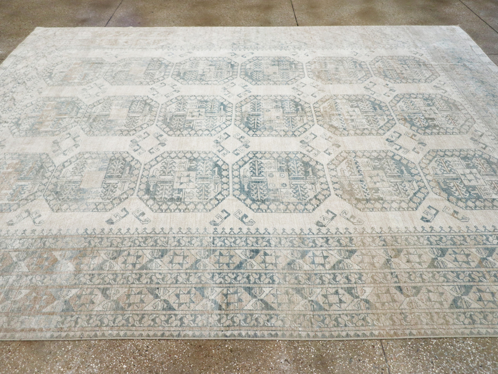 Vintage Central Asian Turkoman Room Size Carpet, No.32661 - Gss