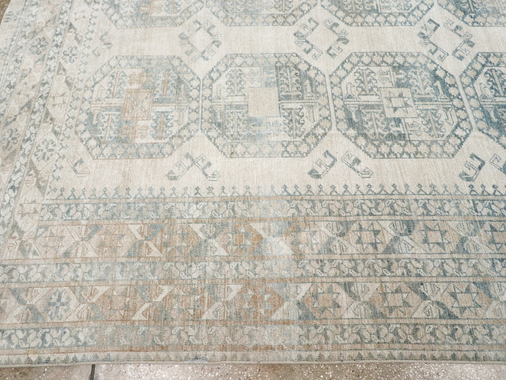 Vintage Central Asian Turkoman Room Size Carpet, No.32661 - Gss