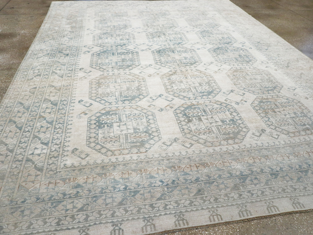 Vintage Central Asian Turkoman Room Size Carpet, No.32661 - Gss