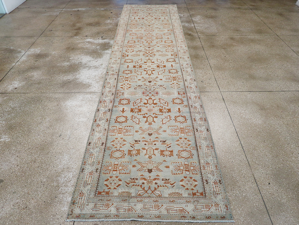 Vintage Persian Malayer Wide Gallery Runner, No.32707 - Gss