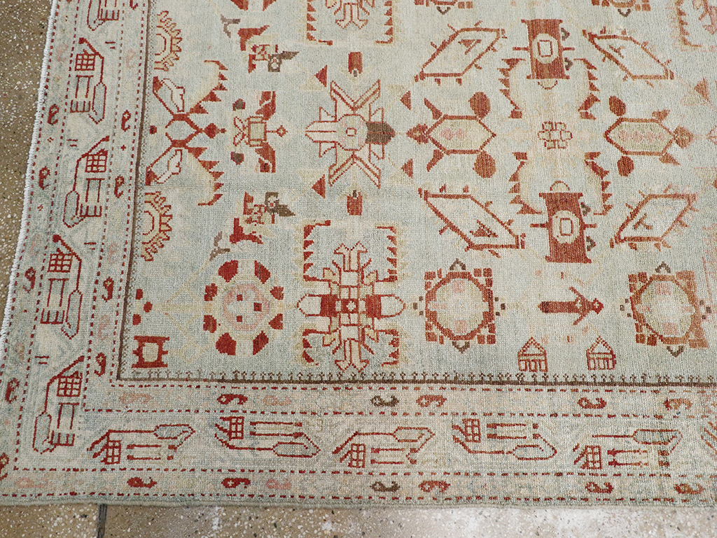 Vintage Persian Malayer Wide Gallery Runner, No.32707 - Gss