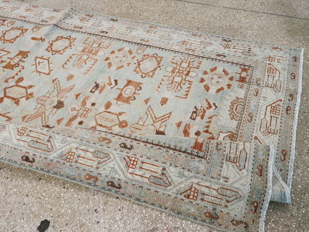 Vintage Persian Malayer Wide Gallery Runner, No.32707 - Gss