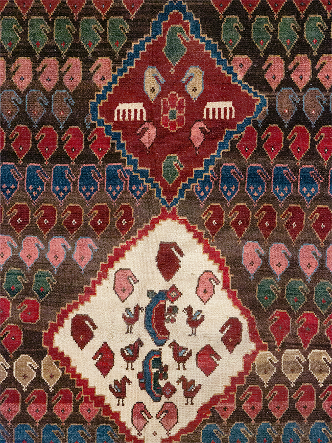 Vintage Persian Malayer Accent Rug, No.32749 - Gss