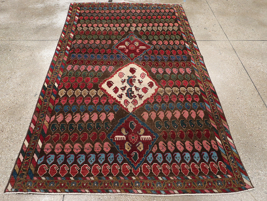 Vintage Persian Malayer Accent Rug, No.32749 - Gss