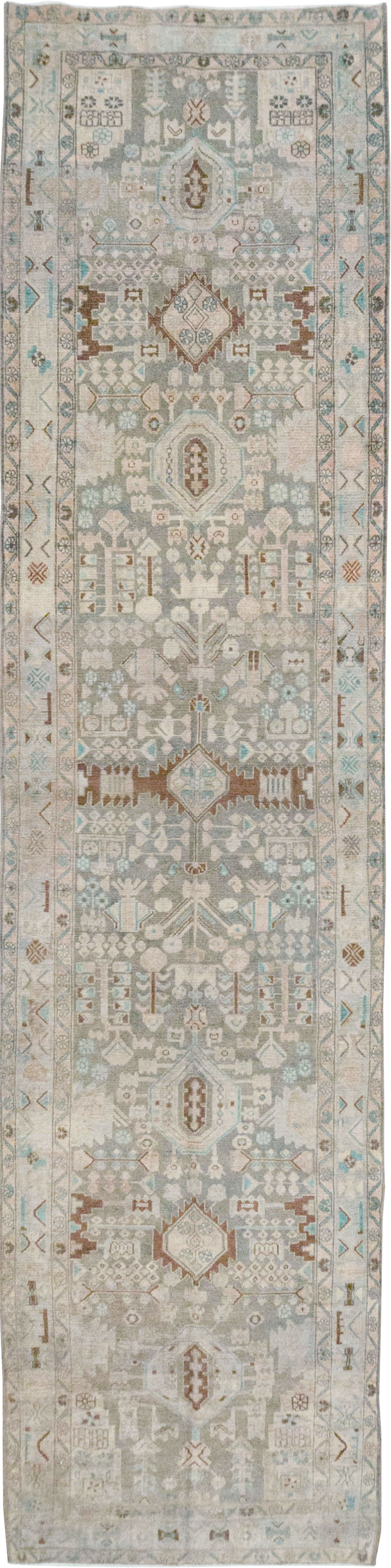 Vintage Persian Malayer Wide Gallery Runner, No.32754 - Gss