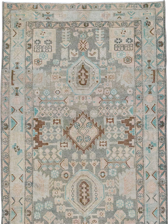 Vintage Persian Malayer Wide Gallery Runner, No.32754 - Gss