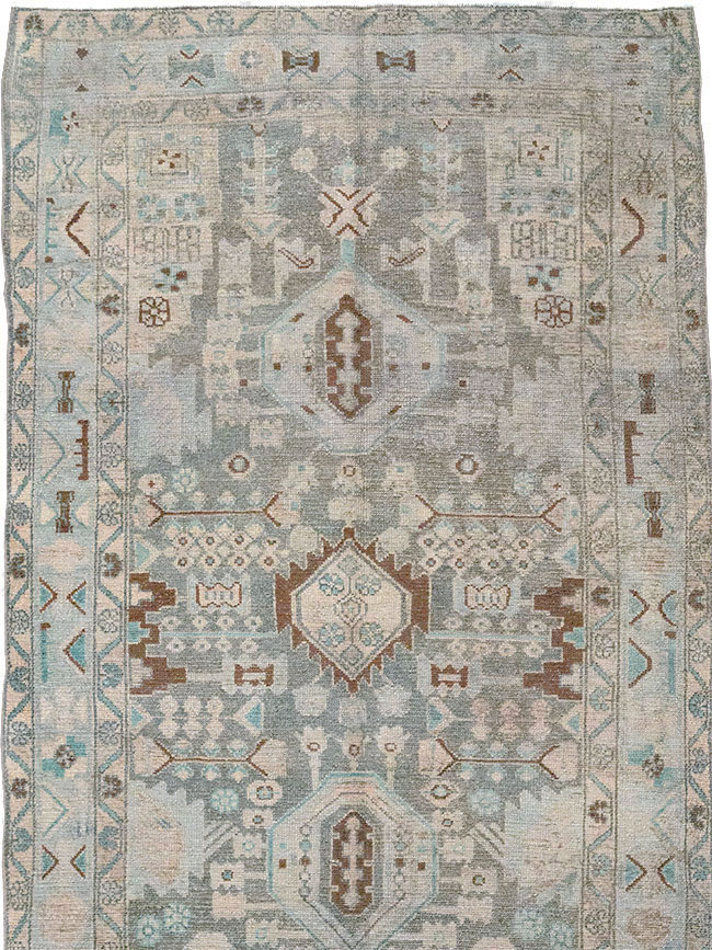 Vintage Persian Malayer Wide Gallery Runner, No.32754 - Gss