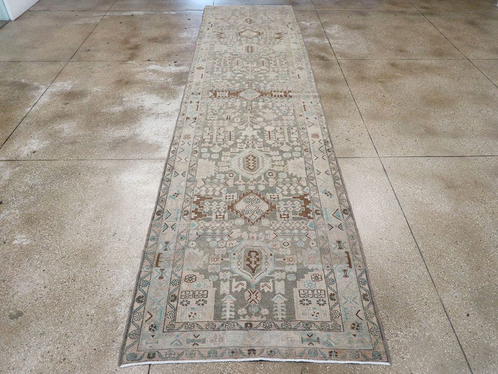 Vintage Persian Malayer Wide Gallery Runner, No.32754 - Gss