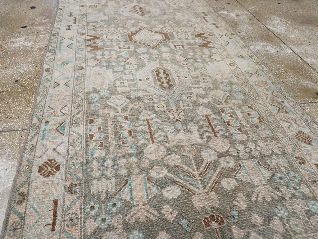 Vintage Persian Malayer Wide Gallery Runner, No.32754 - Gss