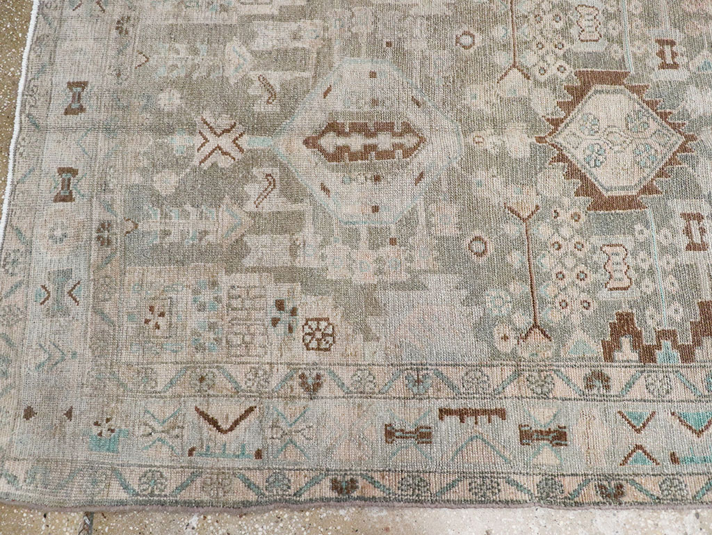 Vintage Persian Malayer Wide Gallery Runner, No.32754 - Gss