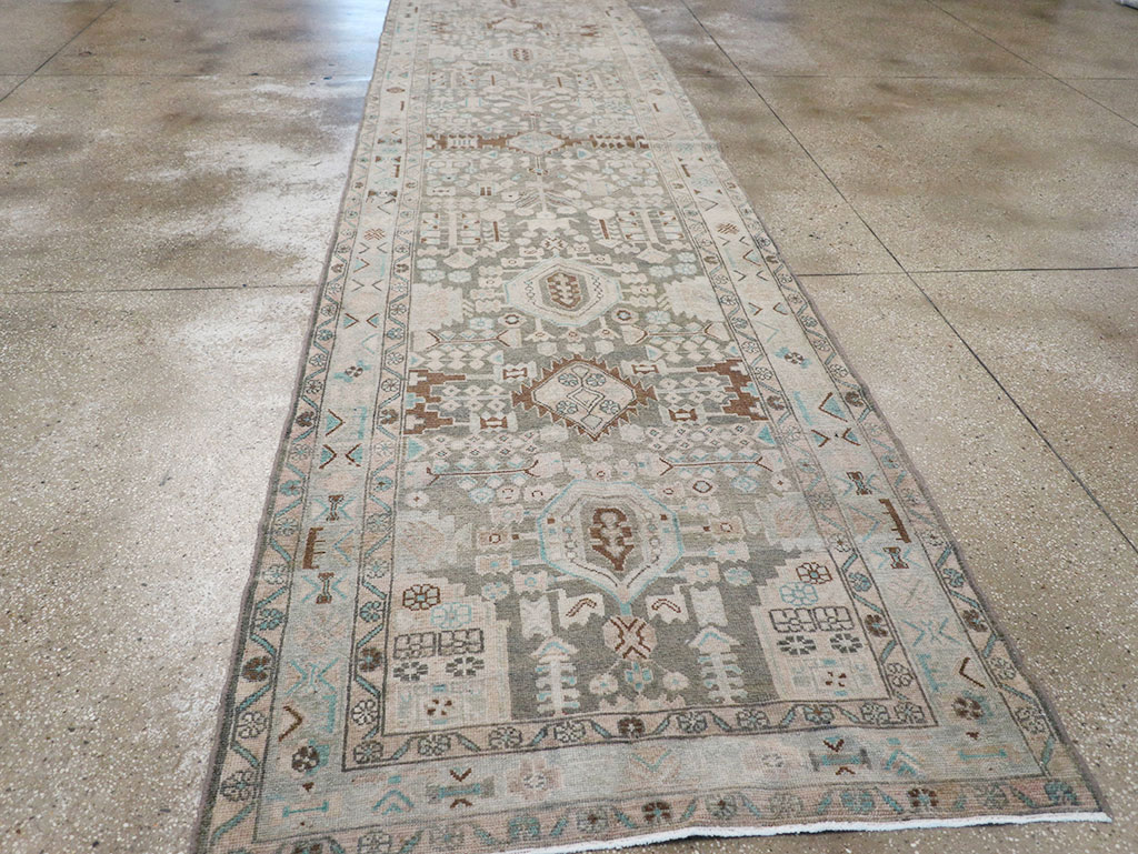 Vintage Persian Malayer Wide Gallery Runner, No.32754 - Gss