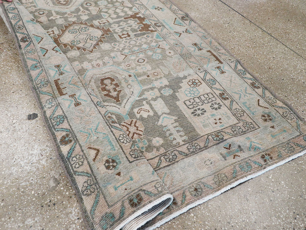 Vintage Persian Malayer Wide Gallery Runner, No.32754 - Gss