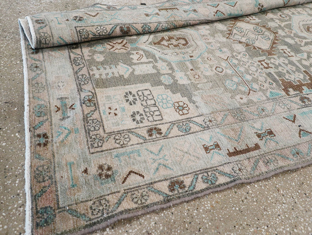 Vintage Persian Malayer Wide Gallery Runner, No.32754 - Gss