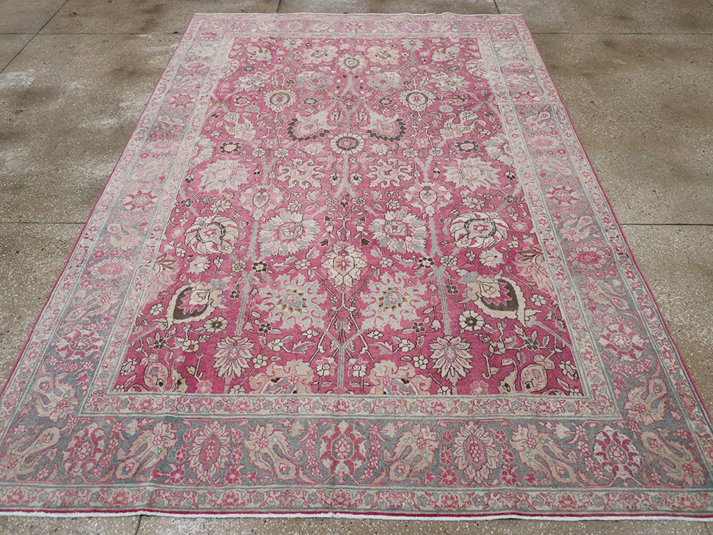 Antique Persian Tabriz Accent Carpet, No.32760 - Gss
