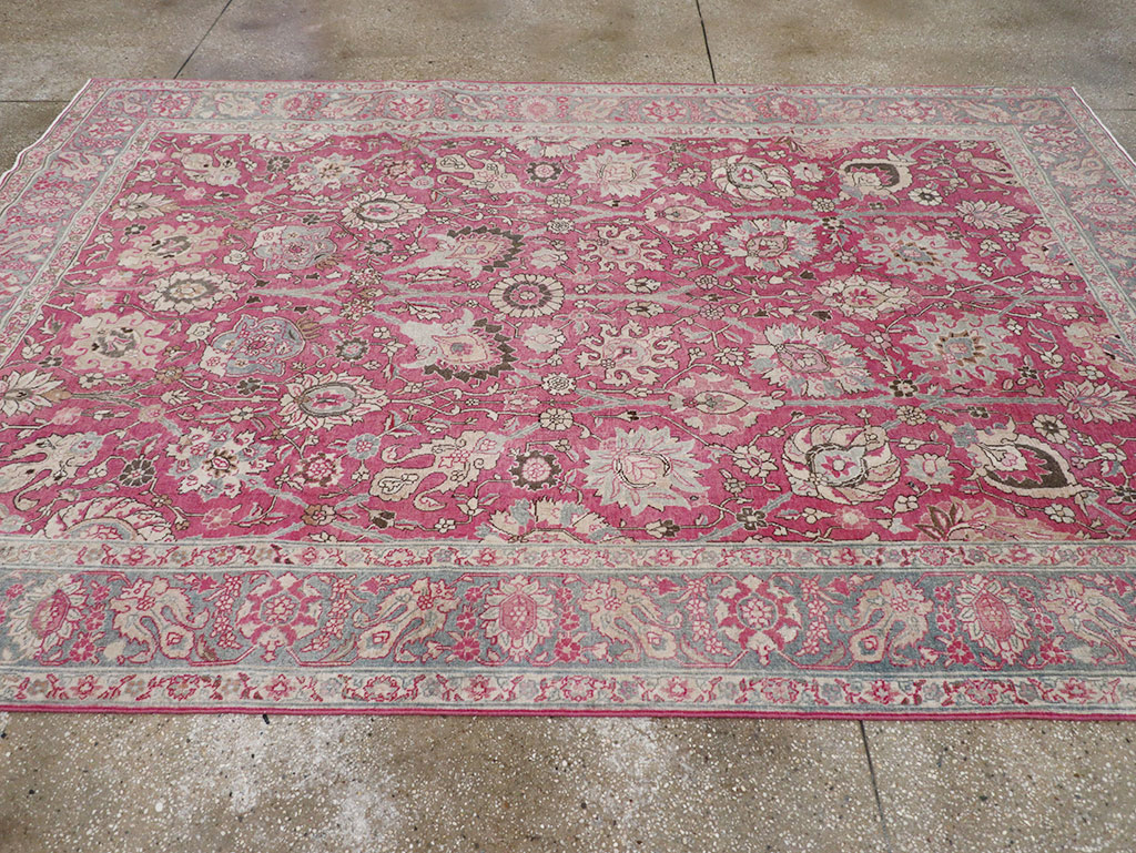 Antique Persian Tabriz Accent Carpet, No.32760 - Gss