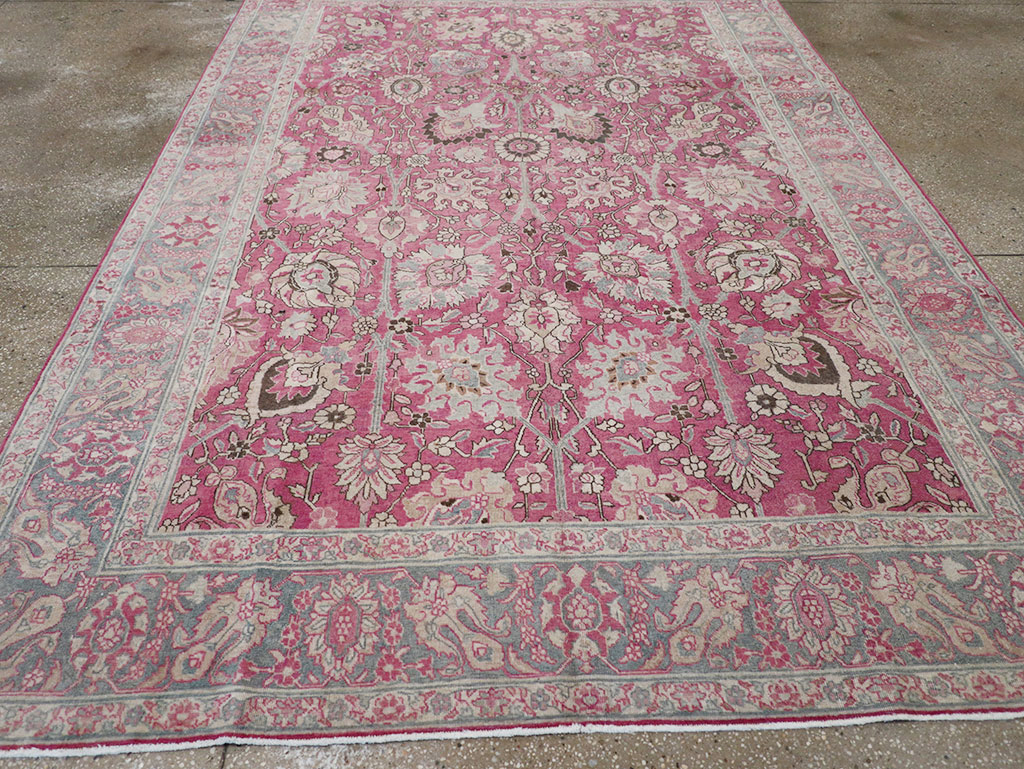 Antique Persian Tabriz Accent Carpet, No.32760 - Gss