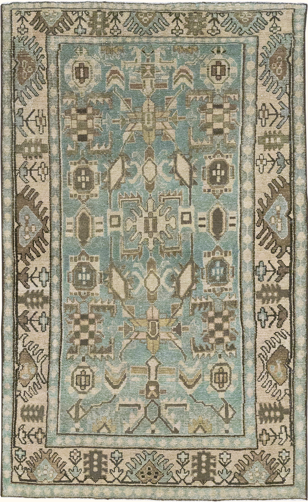 Vintage Persian Malayer Throw Rug, No.32789 - Gss