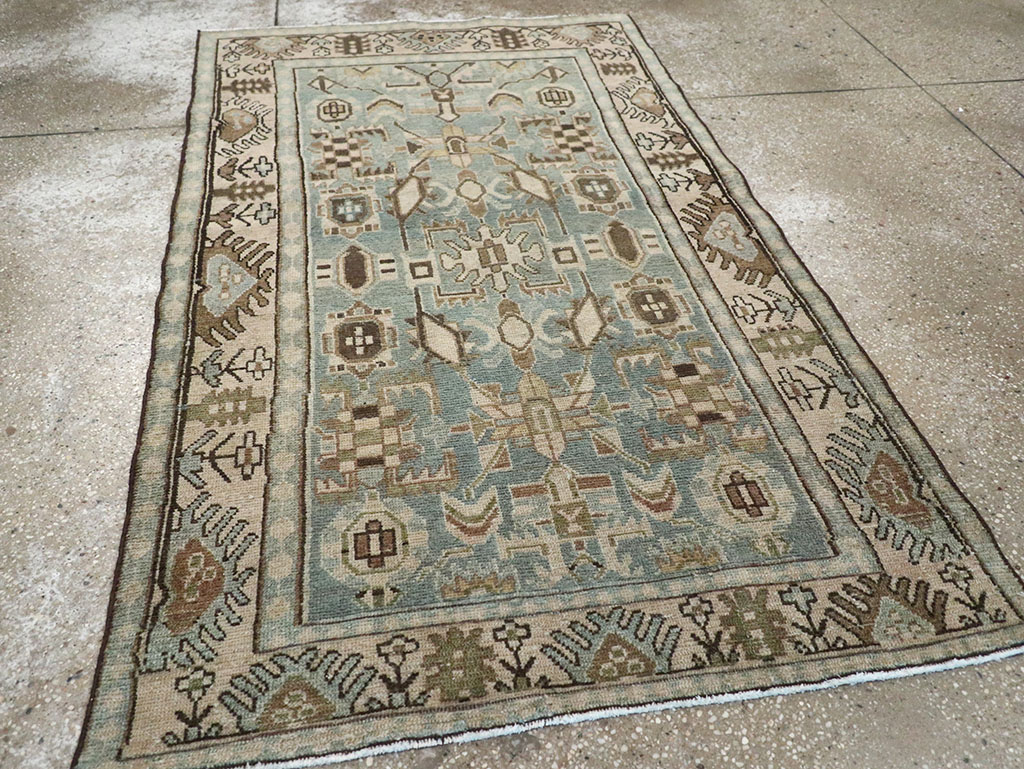 Vintage Persian Malayer Throw Rug, No.32789 - Gss