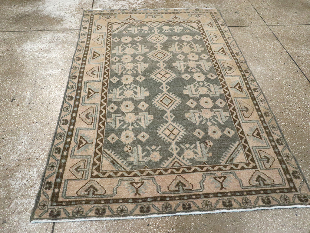 Vintage Persian Malayer Throw Rug, No.32793 - Gss