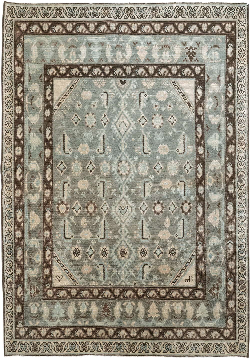 Vintage Persian Malayer Throw Rug, No.32794 - Gss
