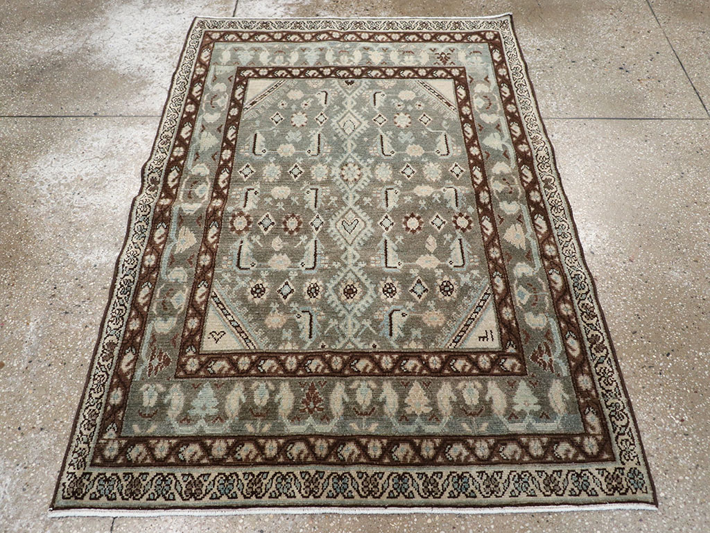 Vintage Persian Malayer Throw Rug, No.32794 - Gss