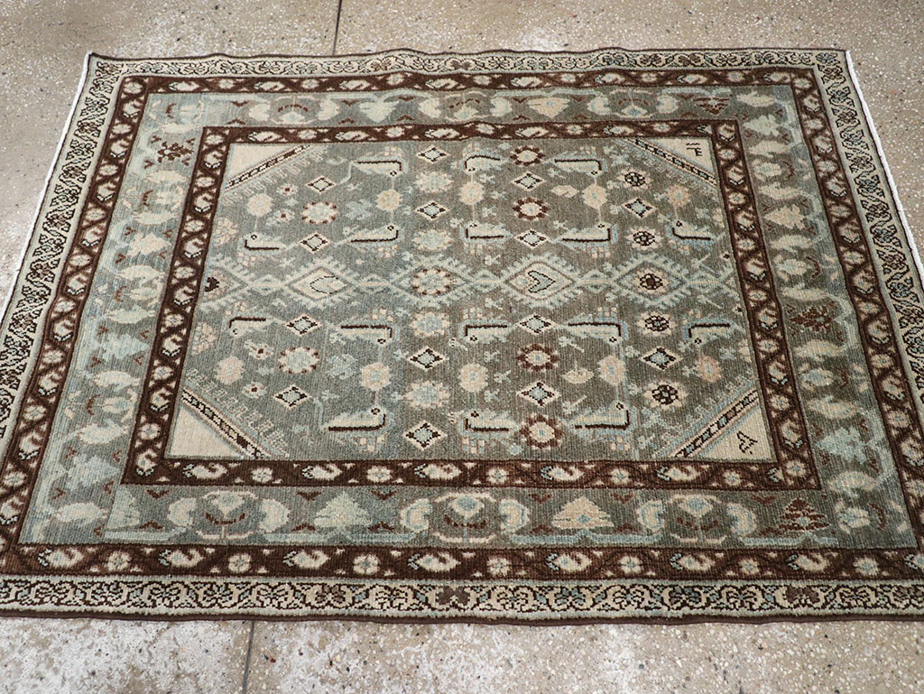 Vintage Persian Malayer Throw Rug, No.32794 - Gss