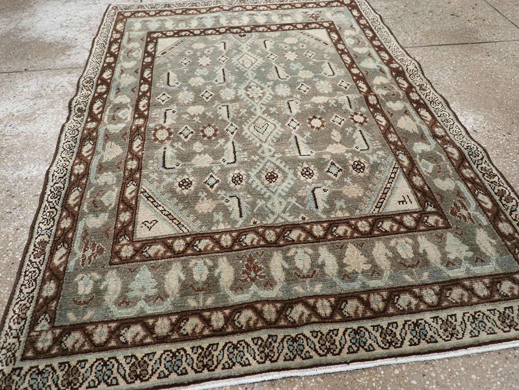 Vintage Persian Malayer Throw Rug, No.32794 - Gss