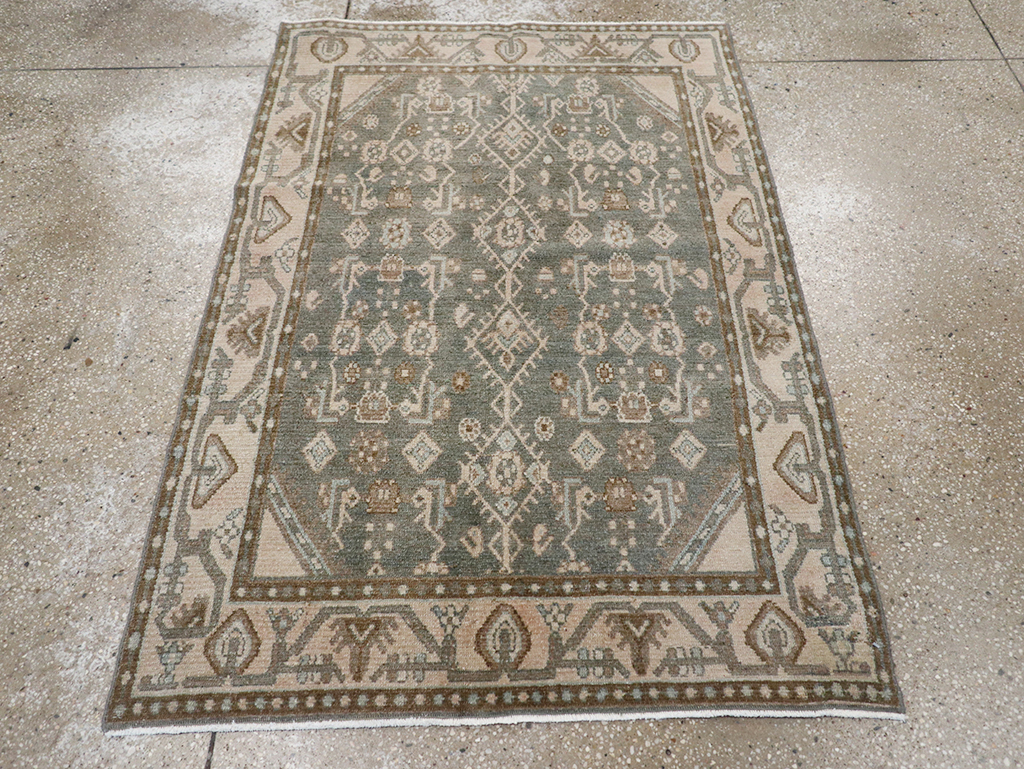 Vintage Persian Malayer Throw Rug, No.32795 - Gss