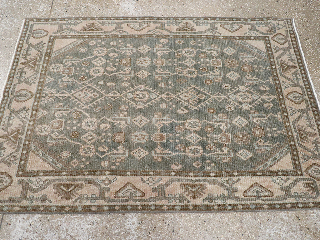 Vintage Persian Malayer Throw Rug, No.32795 - Gss