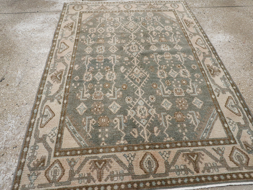 Vintage Persian Malayer Throw Rug, No.32795 - Gss