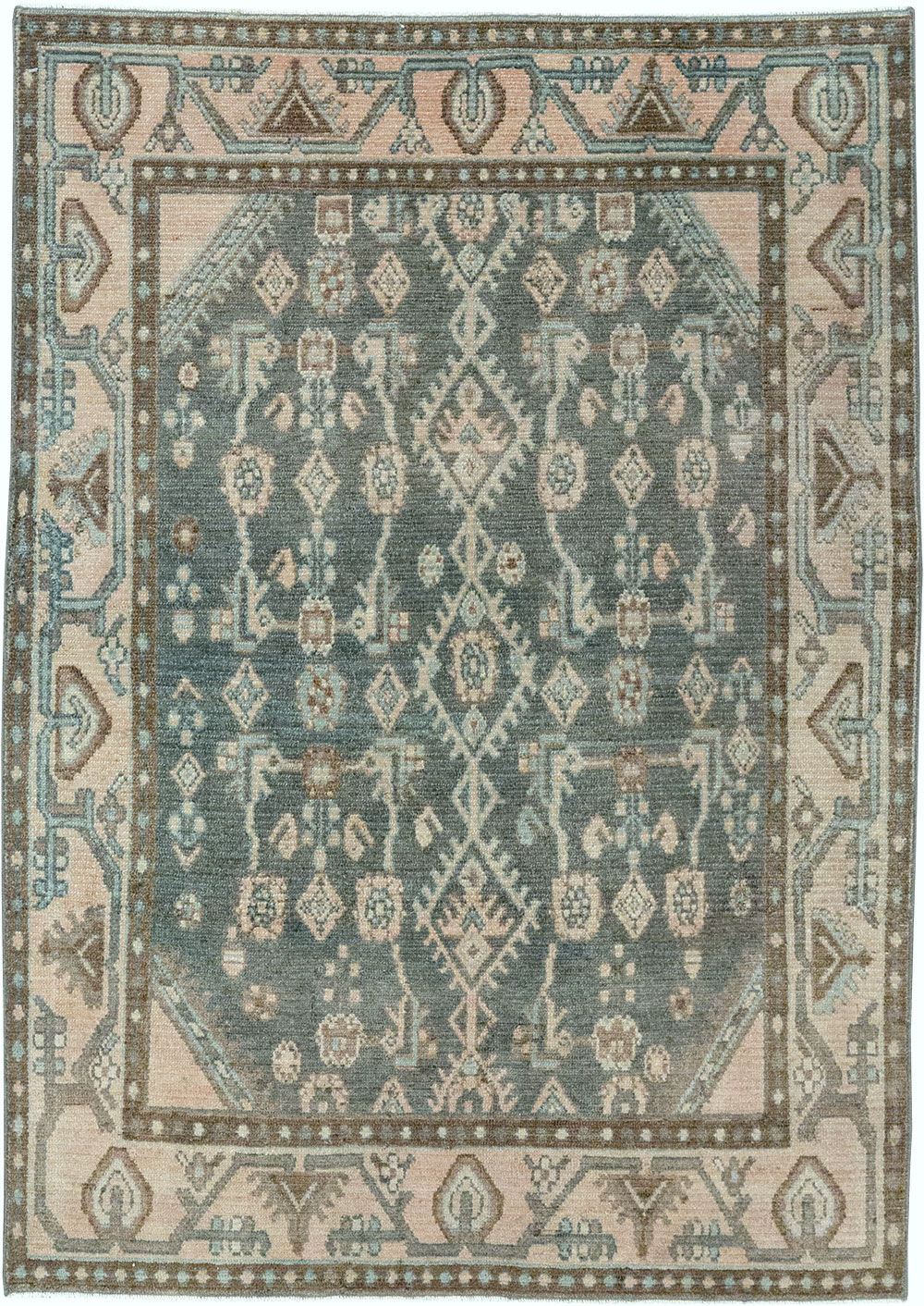 Vintage Persian Malayer Throw Rug, No.32798 - Gss