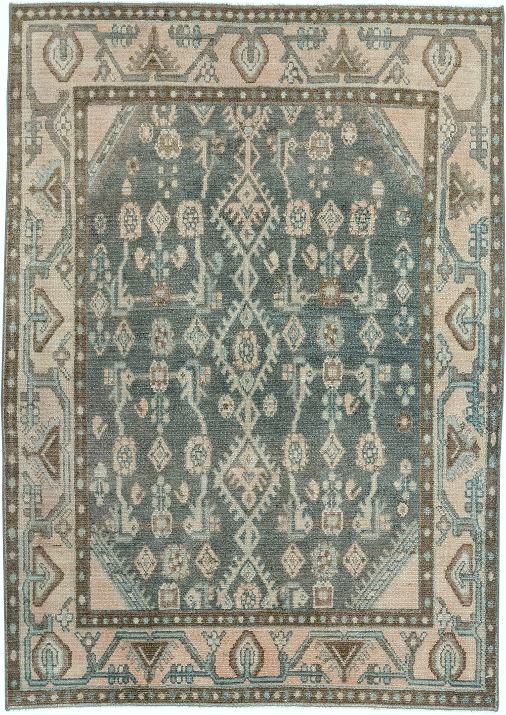 Vintage Persian Malayer Throw Rug, No.32798 - Gss