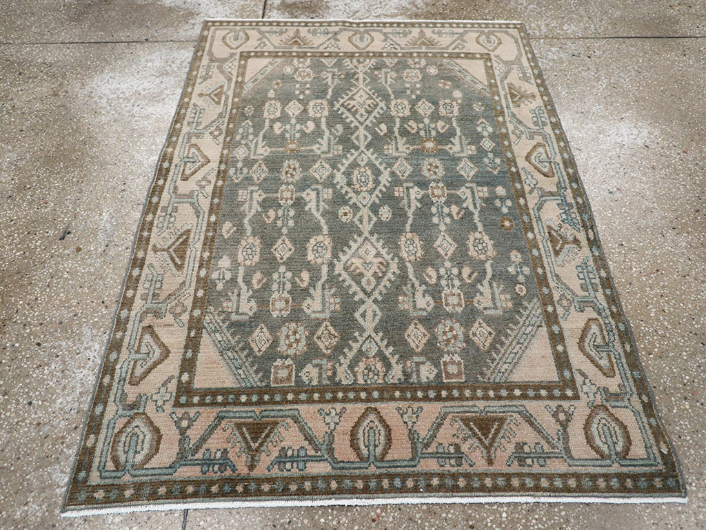 Vintage Persian Malayer Throw Rug, No.32798 - Gss