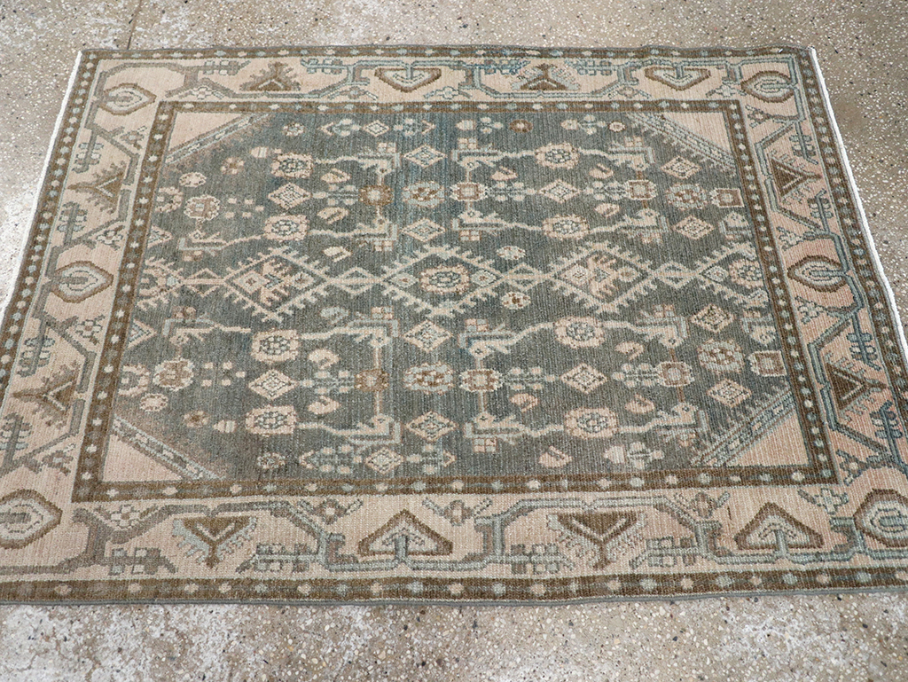 Vintage Persian Malayer Throw Rug, No.32798 - Gss