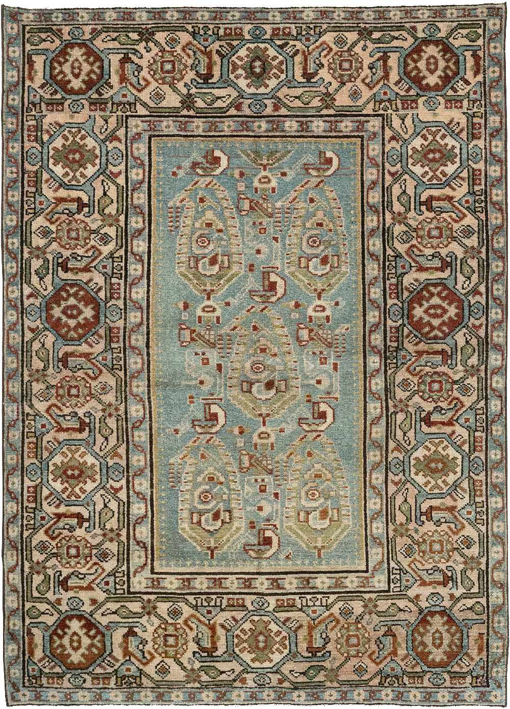 Vintage Persian Malayer Throw Rug, No.32800 - Gss