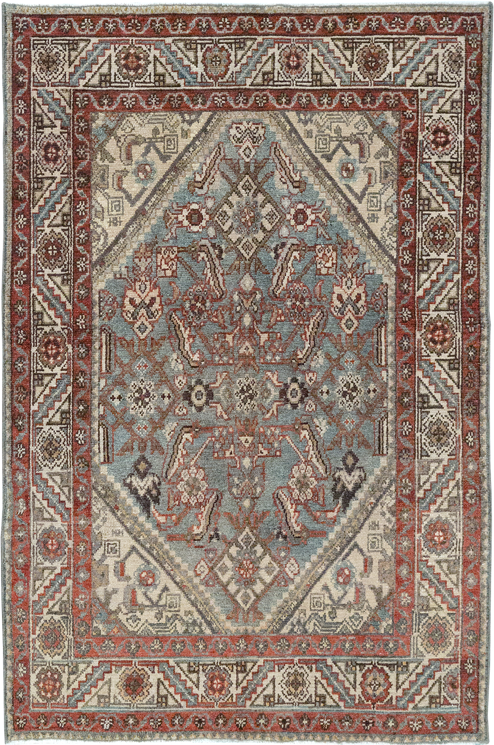 Antique Persian Malayer Throw Rug, No.32803 - Gss