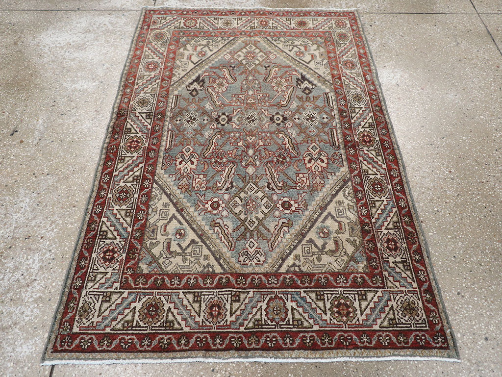 Antique Persian Malayer Throw Rug, No.32803 - Gss