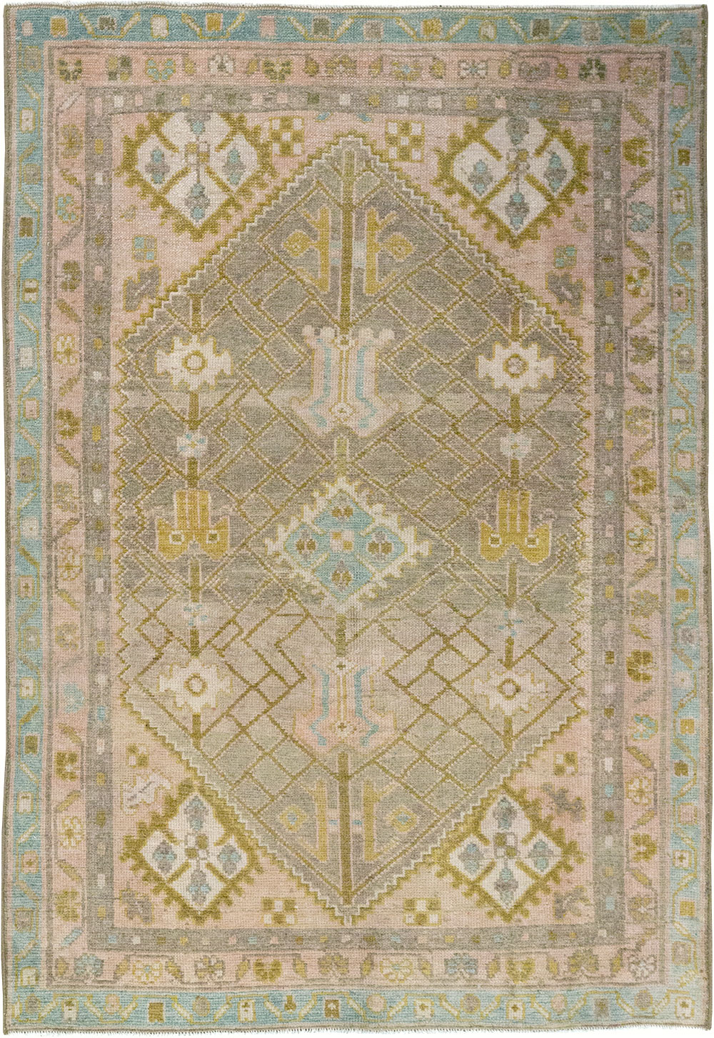Vintage Persian Malayer Throw Rug, No.32805 - Gss