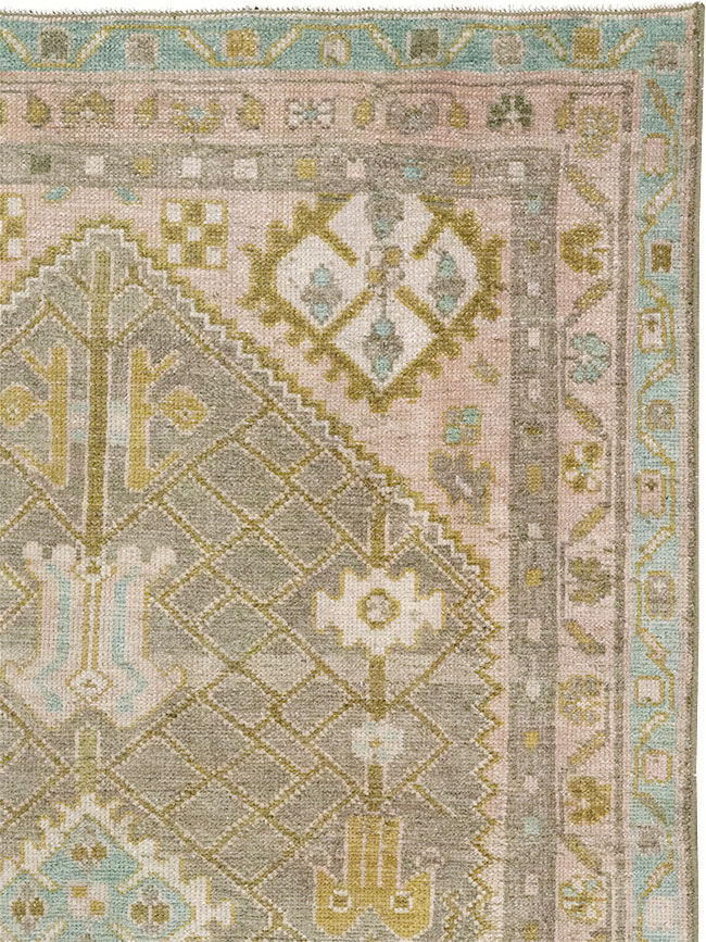 Vintage Persian Malayer Throw Rug, No.32805 - Gss