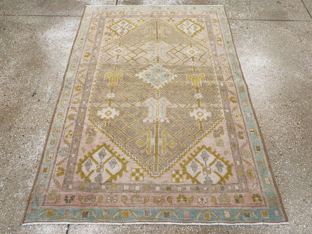 Vintage Persian Malayer Throw Rug, No.32805 - Gss