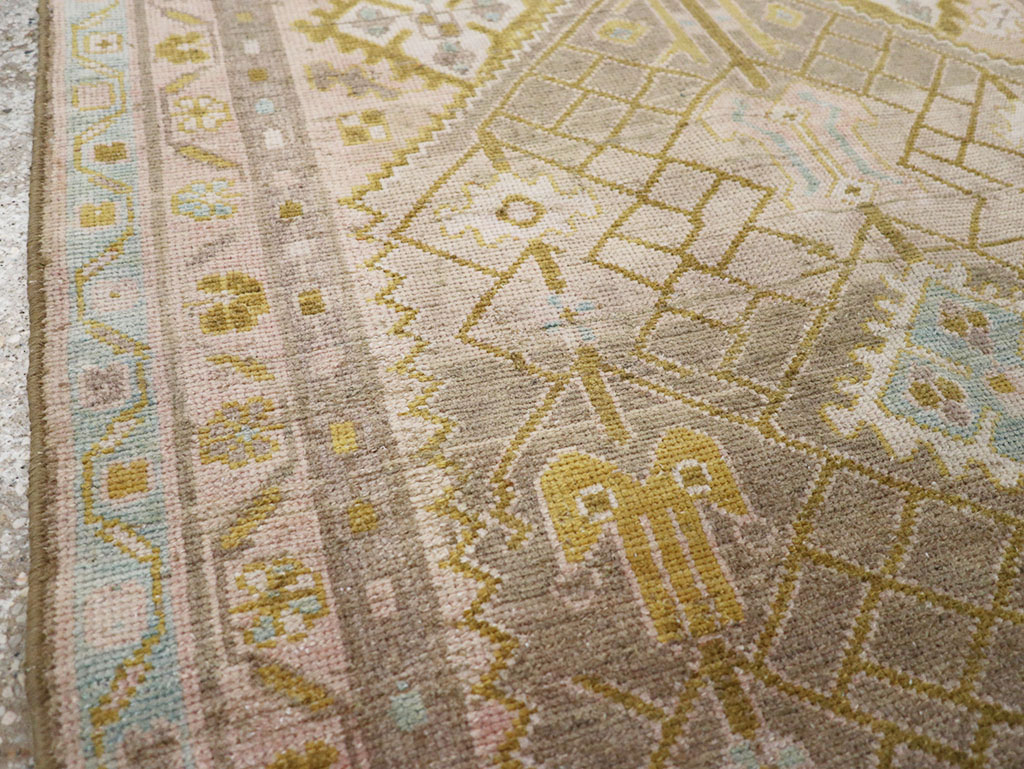 Vintage Persian Malayer Throw Rug, No.32805 - Gss