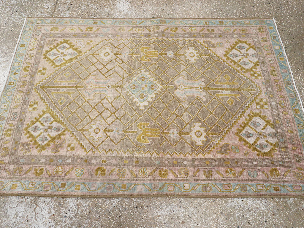 Vintage Persian Malayer Throw Rug, No.32805 - Gss