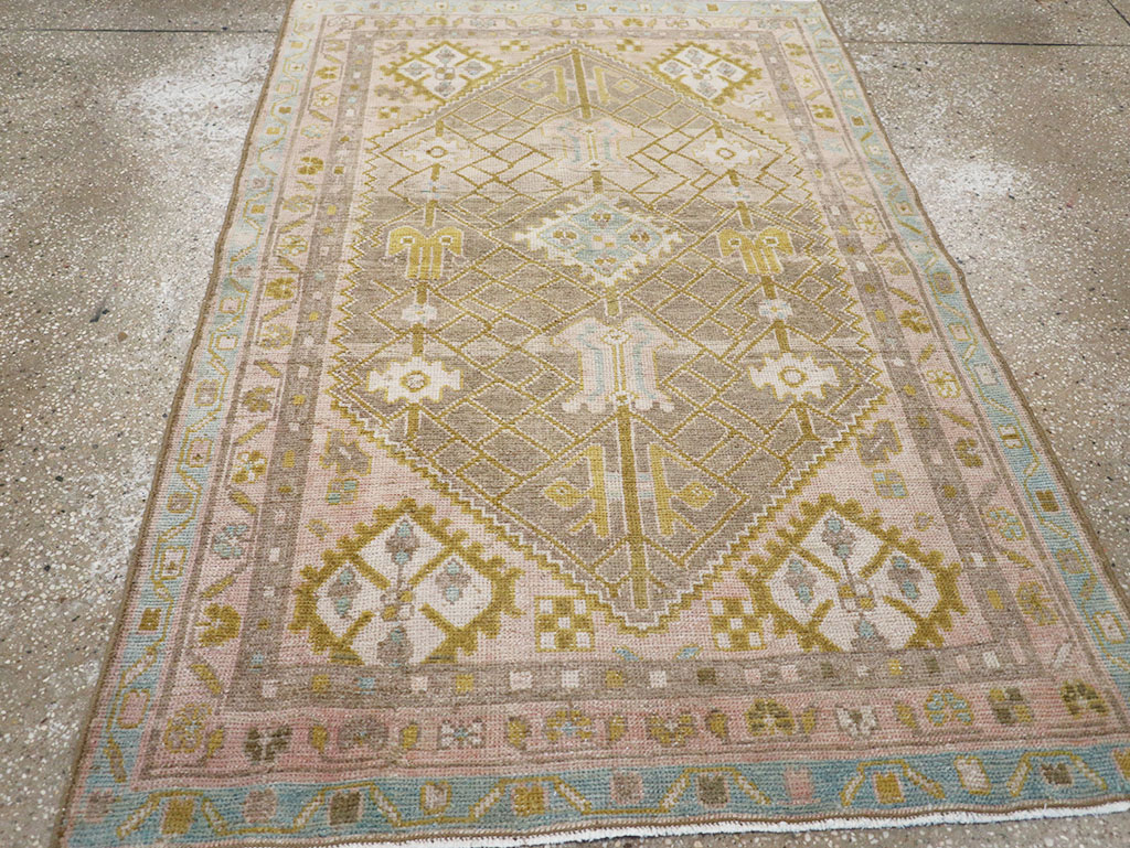 Vintage Persian Malayer Throw Rug, No.32805 - Gss