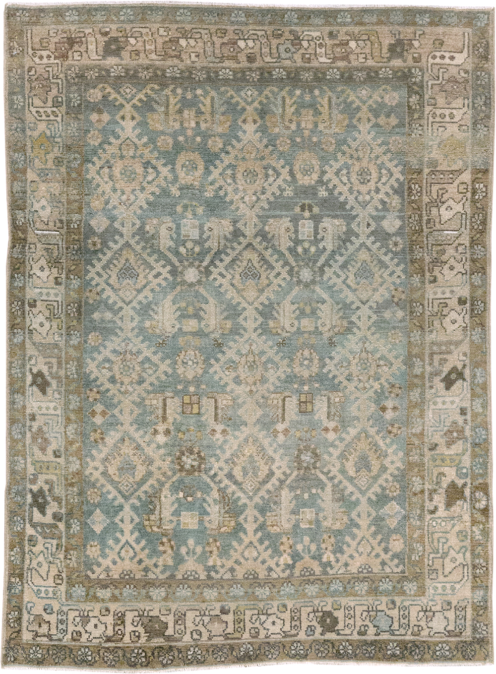 Vintage Persian Malayer Throw Rug, No.32806 - Gss
