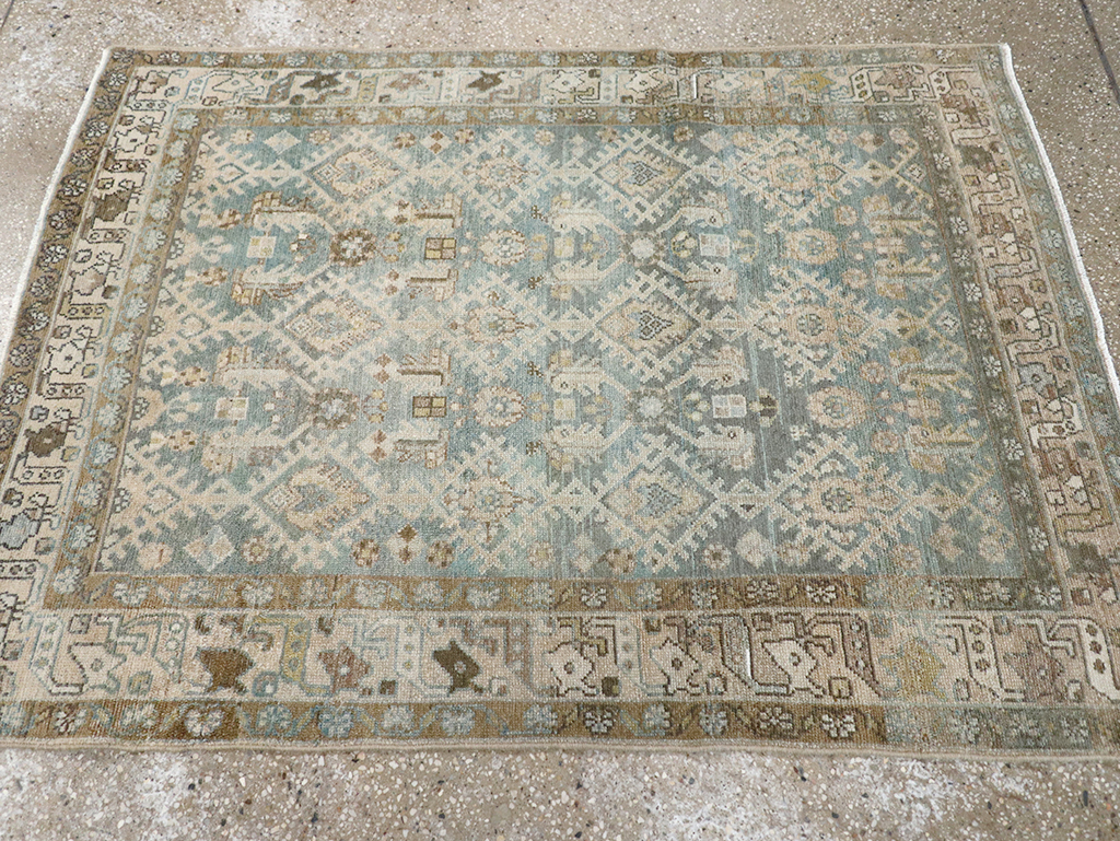 Vintage Persian Malayer Throw Rug, No.32806 - Gss