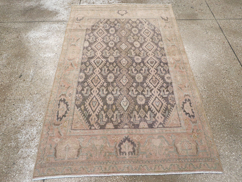 Vintage Persian Malayer Throw Rug, No.32810 - Gss