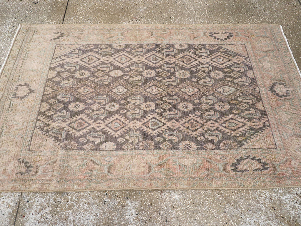 Vintage Persian Malayer Throw Rug, No.32810 - Gss