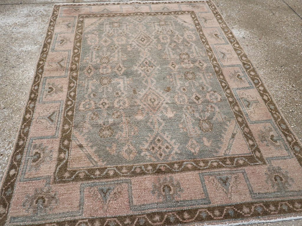 Vintage Persian Malayer Throw Rug, No.32811 - Gss