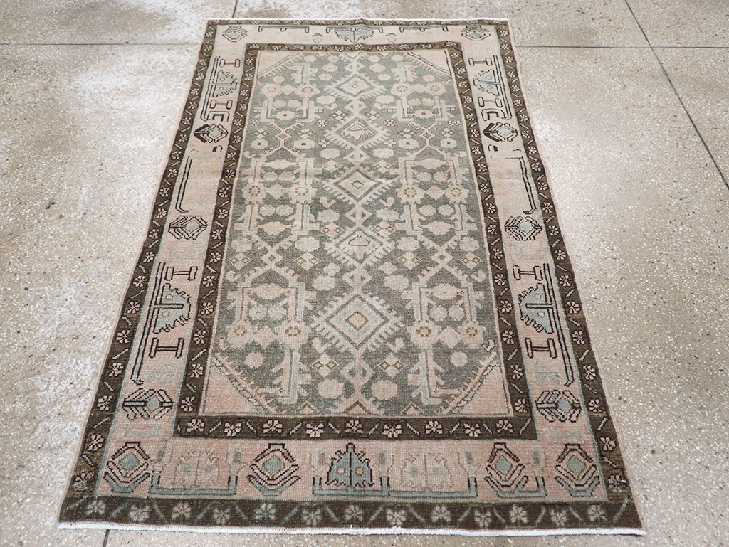 Vintage Persian Malayer Throw Rug, No.32813 - Gss