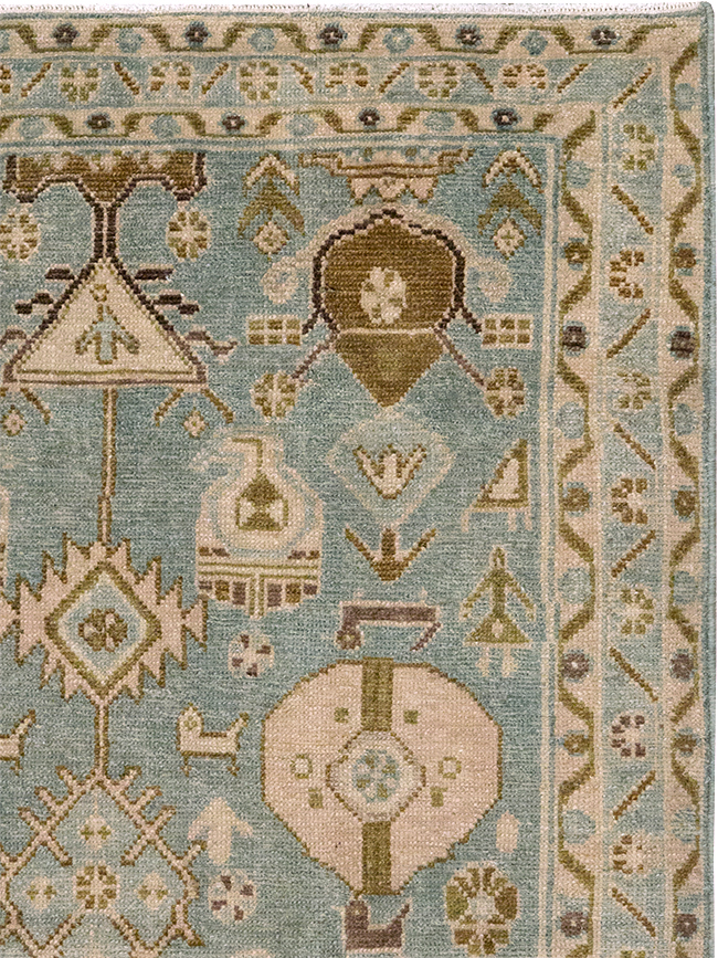 Vintage Persian Malayer Throw Rug, No.32815 - Gss